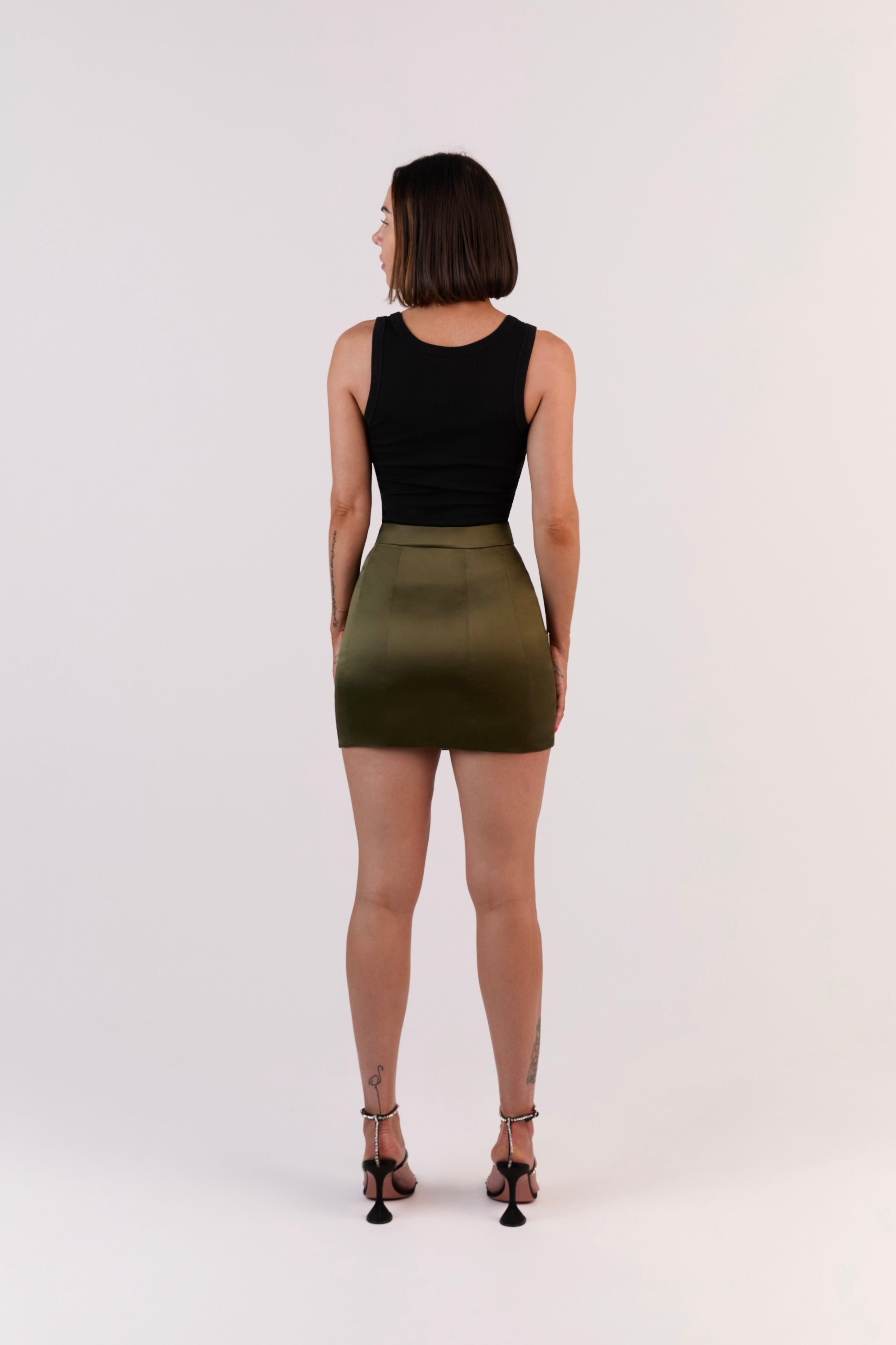 Olive Sauvage Erté mini skirt