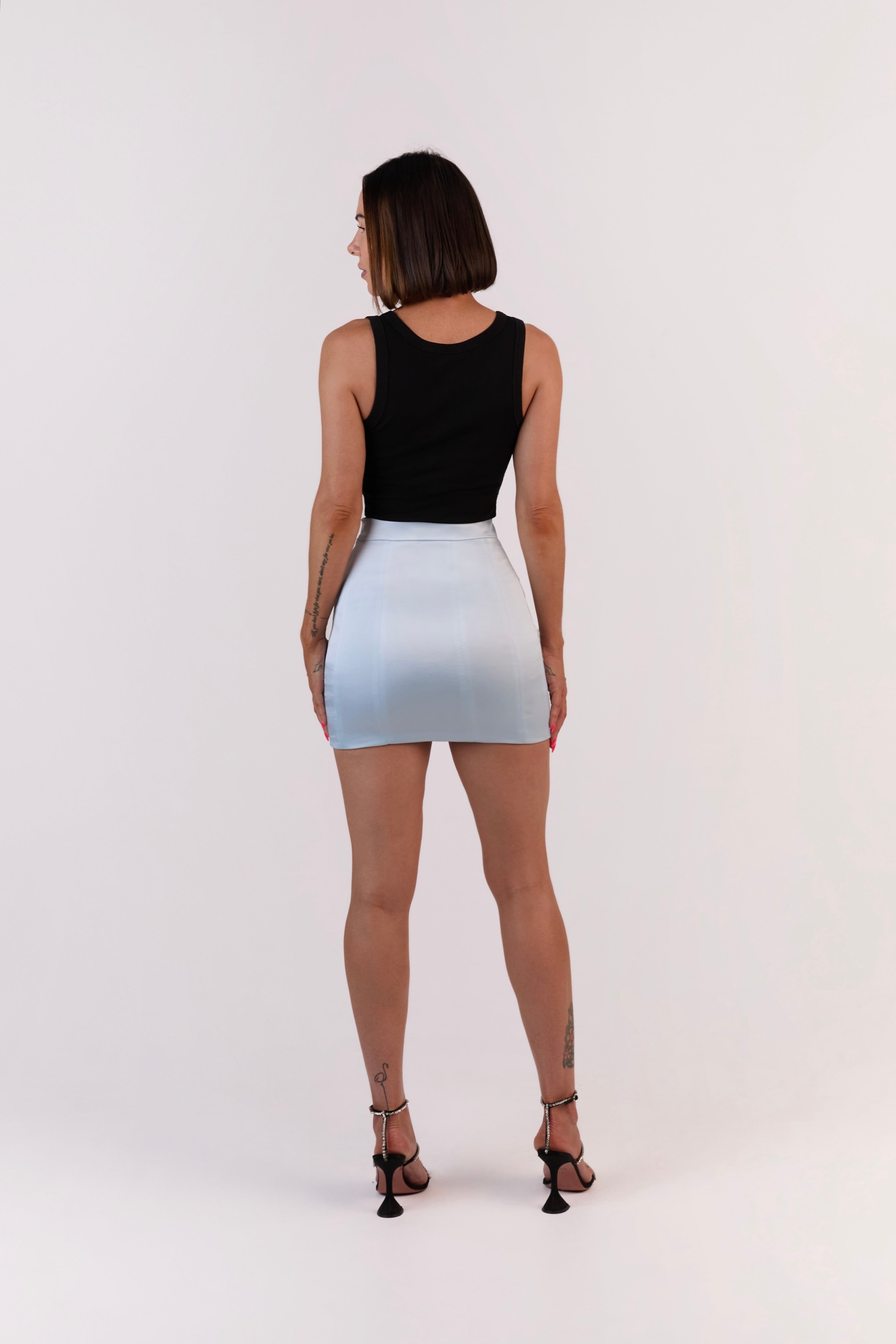 Bleu Brume Erté mini skirt